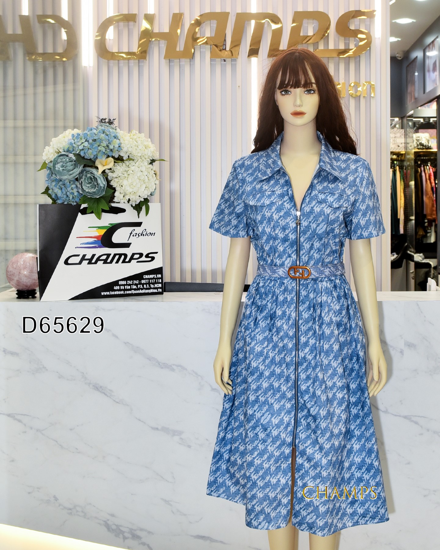 ĐẦM XANH FENDI +DN 65629