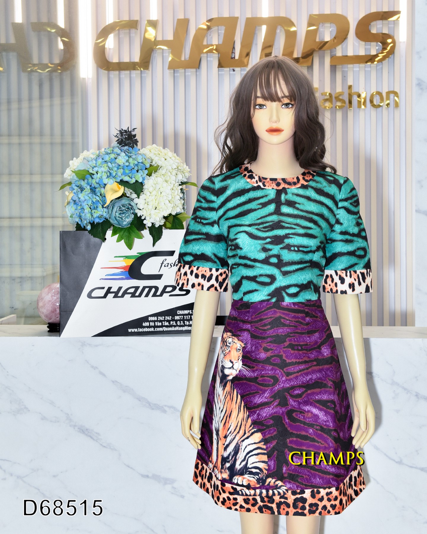 ĐẦM GUCCI XANH HÌNH 2 MÀU 68515