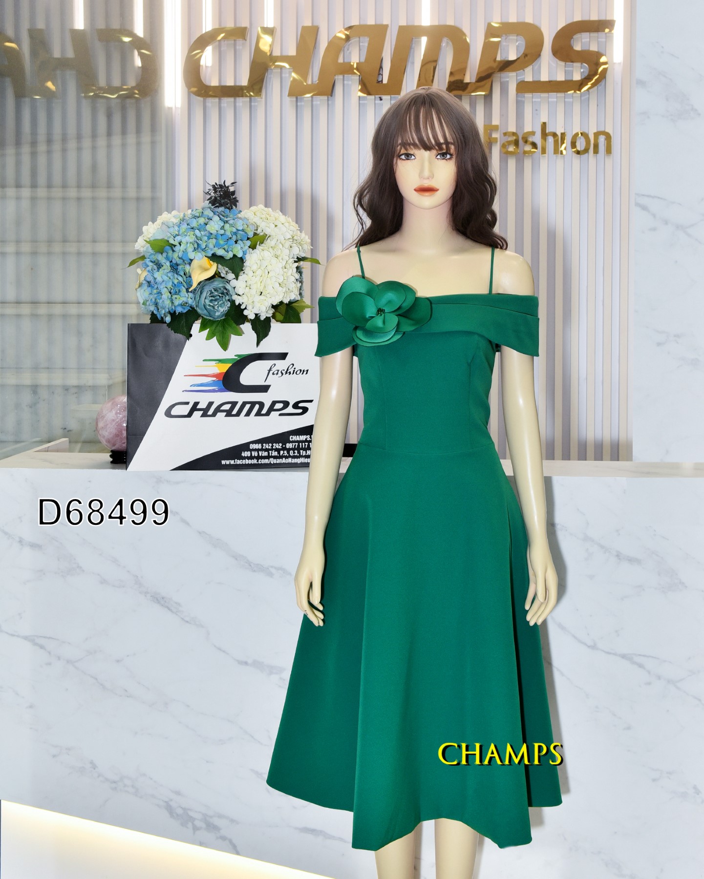 ĐẦM XANH LÁ XÒE HOA VAI TRỄ 68499