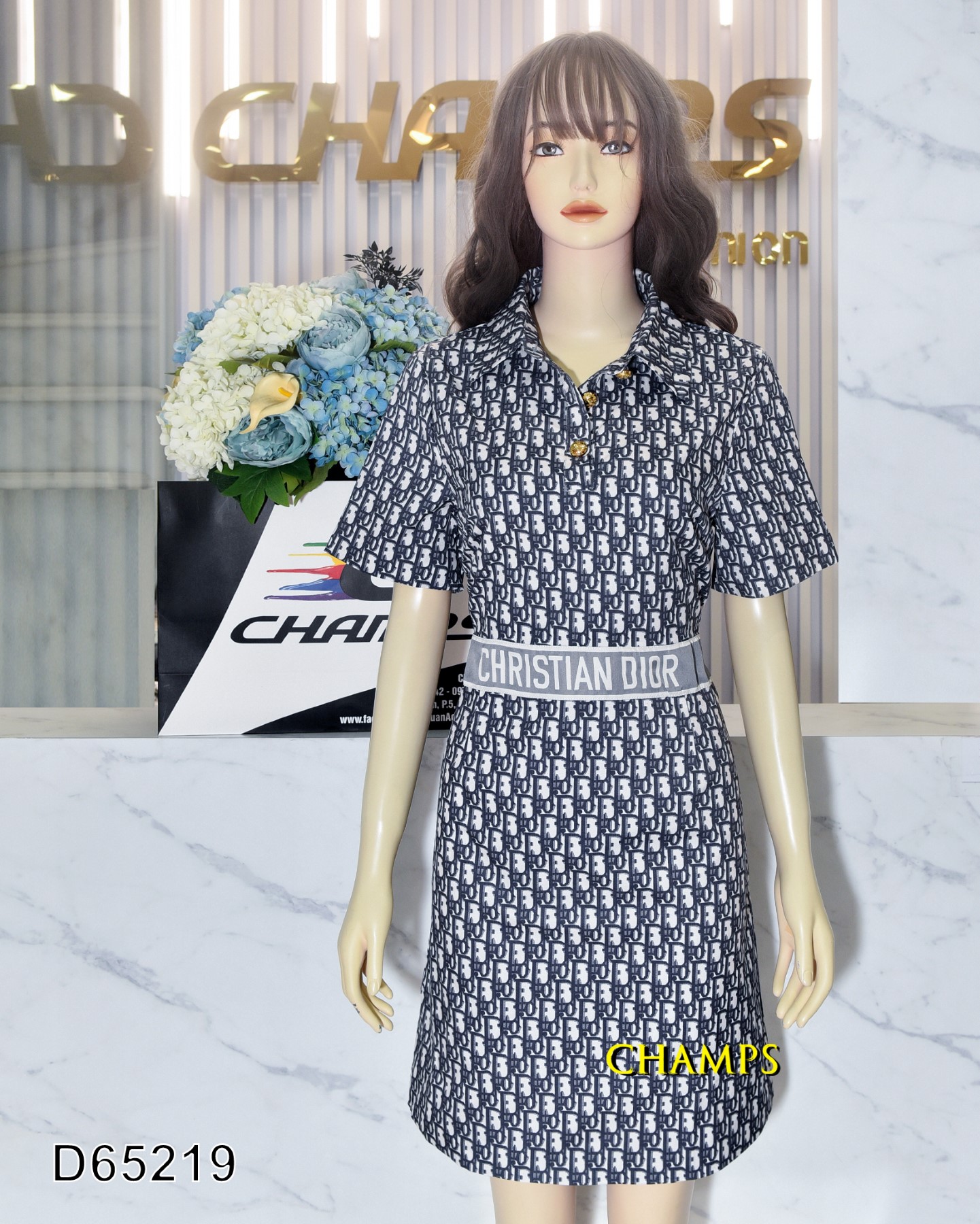 ĐẦM DIOR XÁM 65219