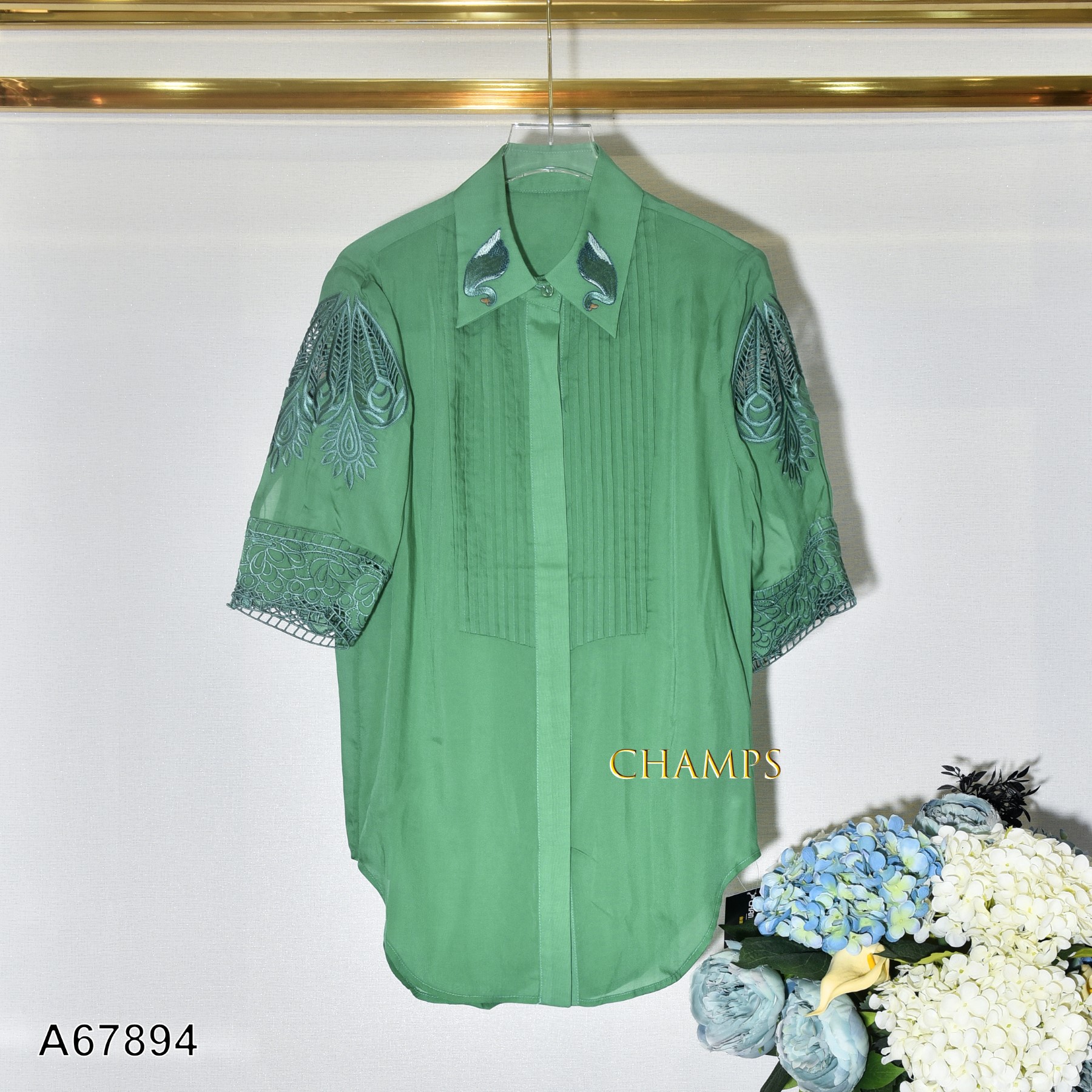 ÁO SƠ MI XANH LÁ CỔ THIÊN NGA 67894