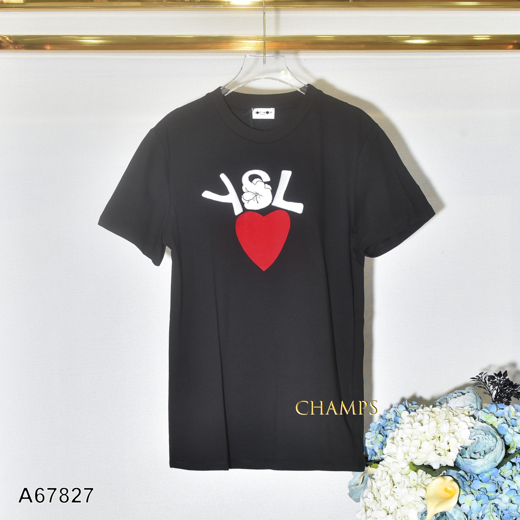 ÁO THUN ĐEN YSL TIM 67827