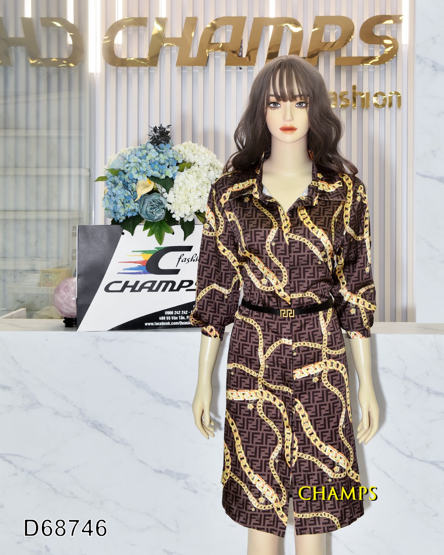 ĐẦM LỤA SUÔN FENDI +DN 68746