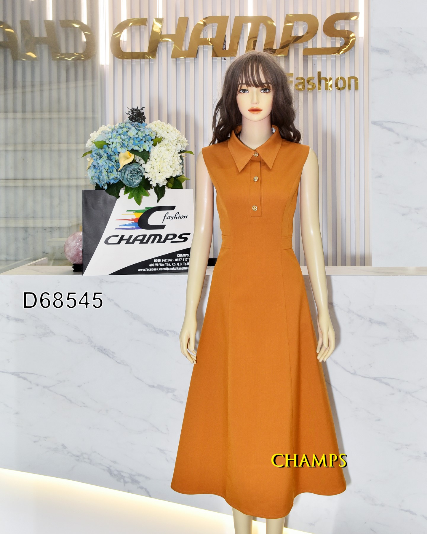 ĐẦM SƠ MI SÁT NÁCH NÂU 68545