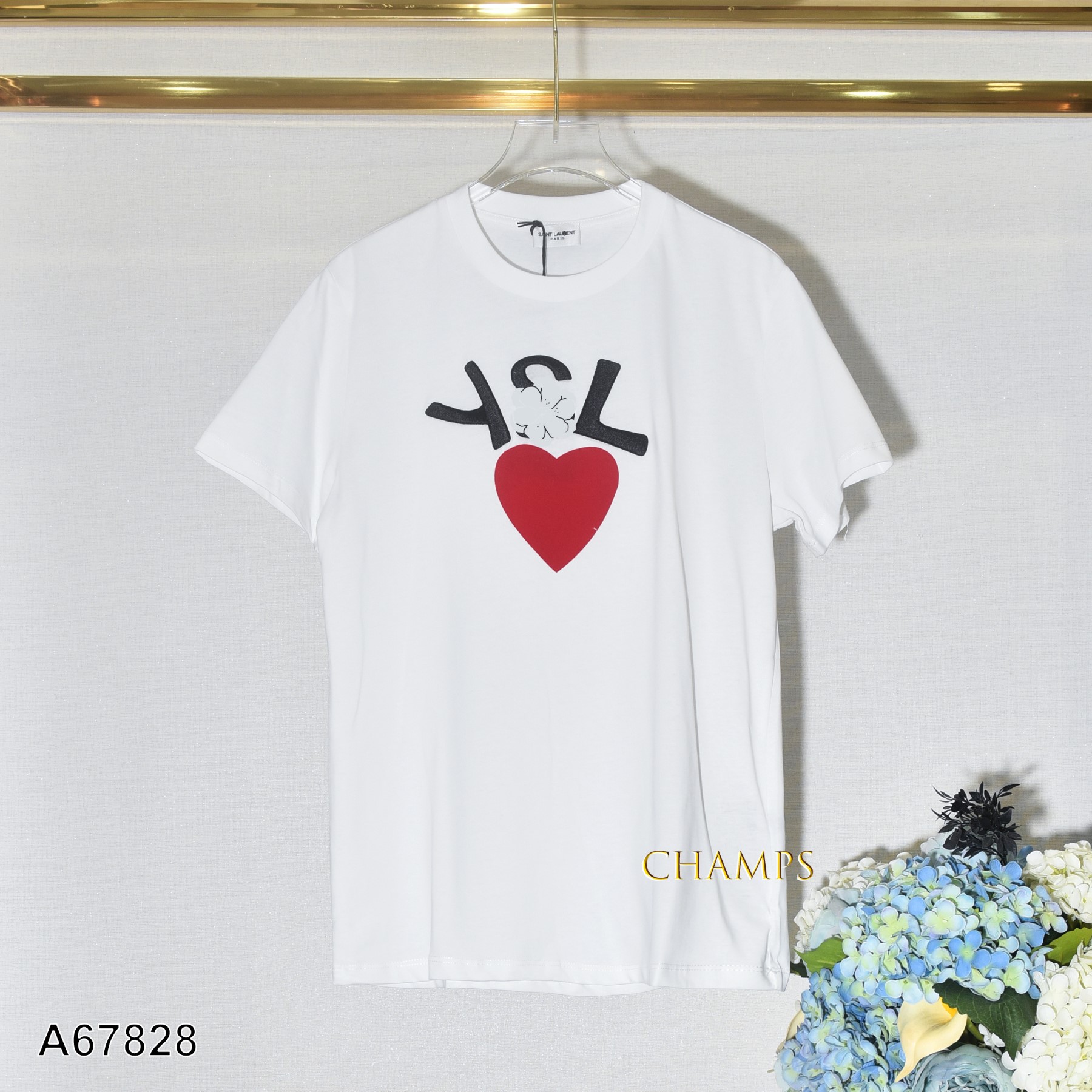 ÁO THUN TRẮNG YSL TIM 67828