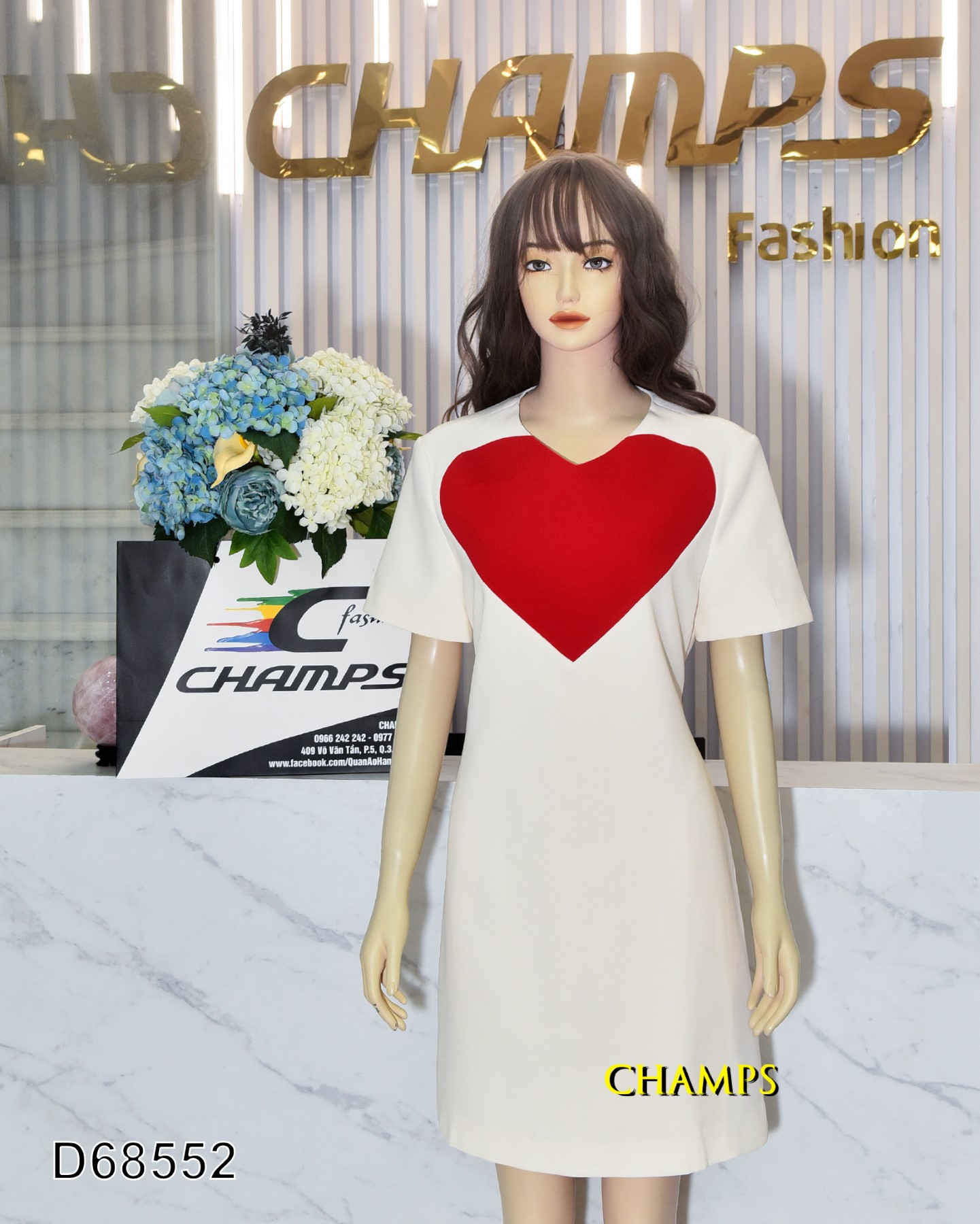 ĐẦM KEM TIM ĐỎ 68552