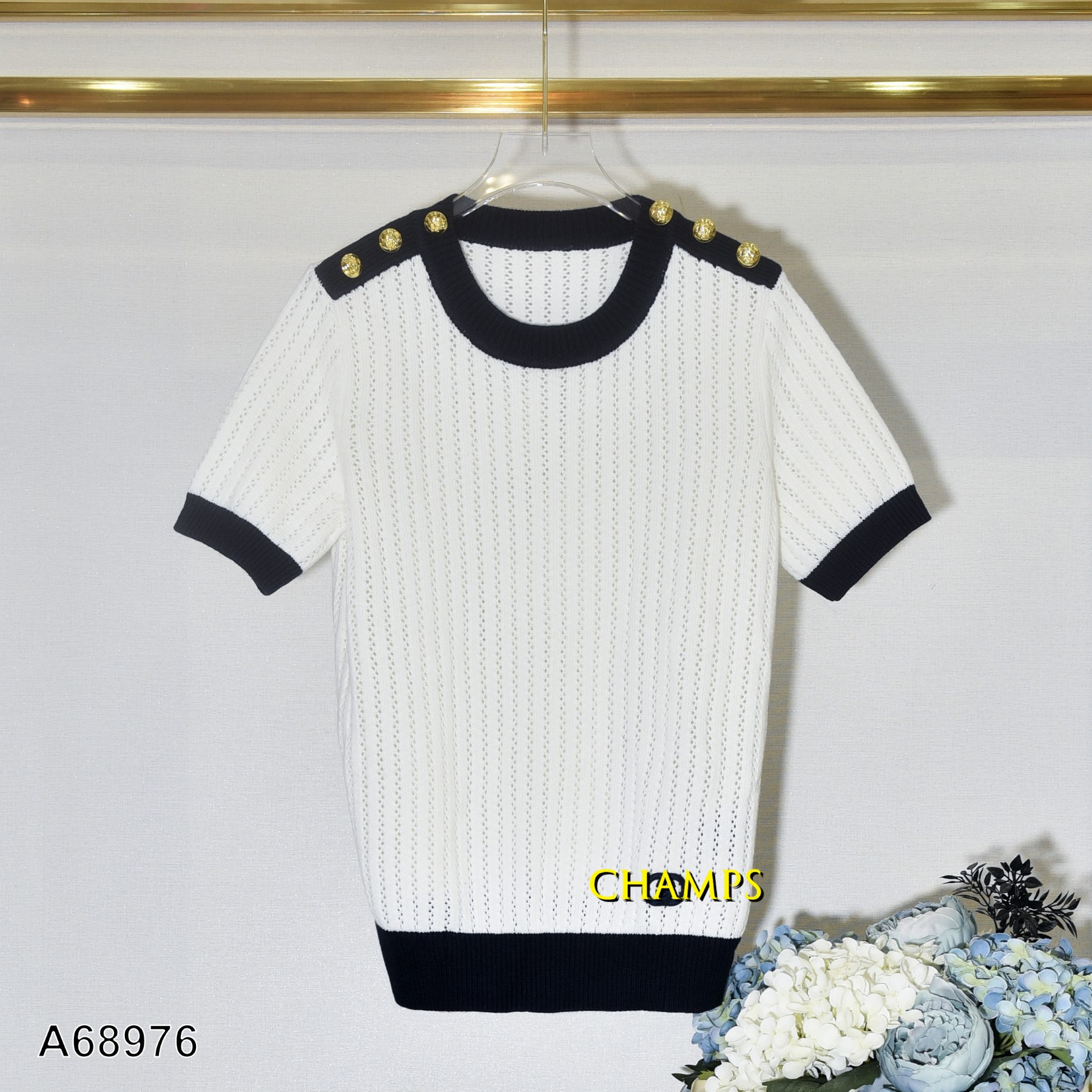 ÁO LEN KEM PHA XANH VAI NÚT GUCCI 68976