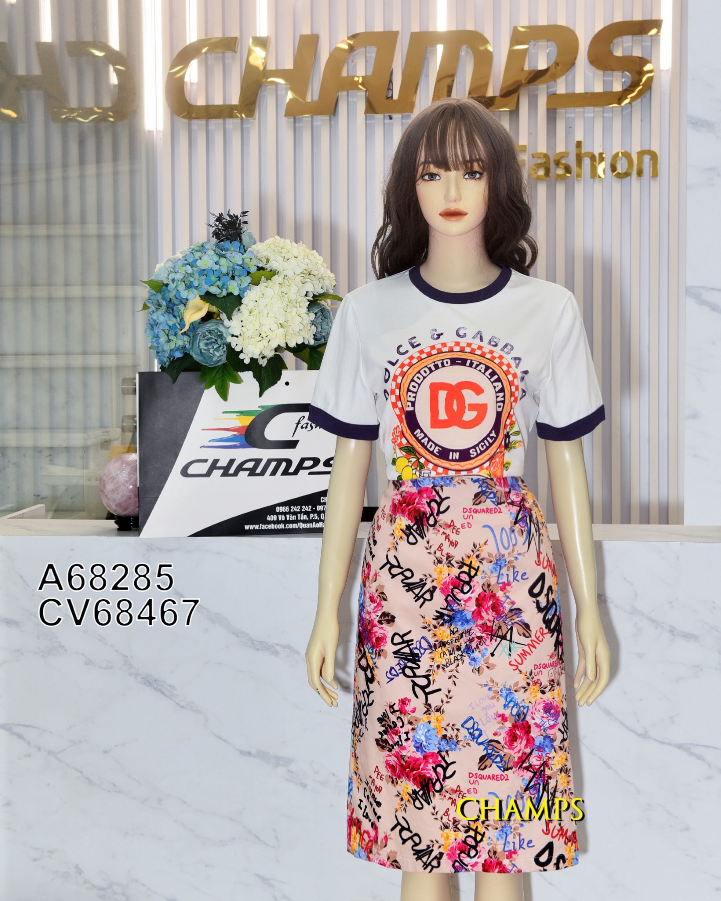 ÁO THUN TRẮNG D&G HÌNH 68285