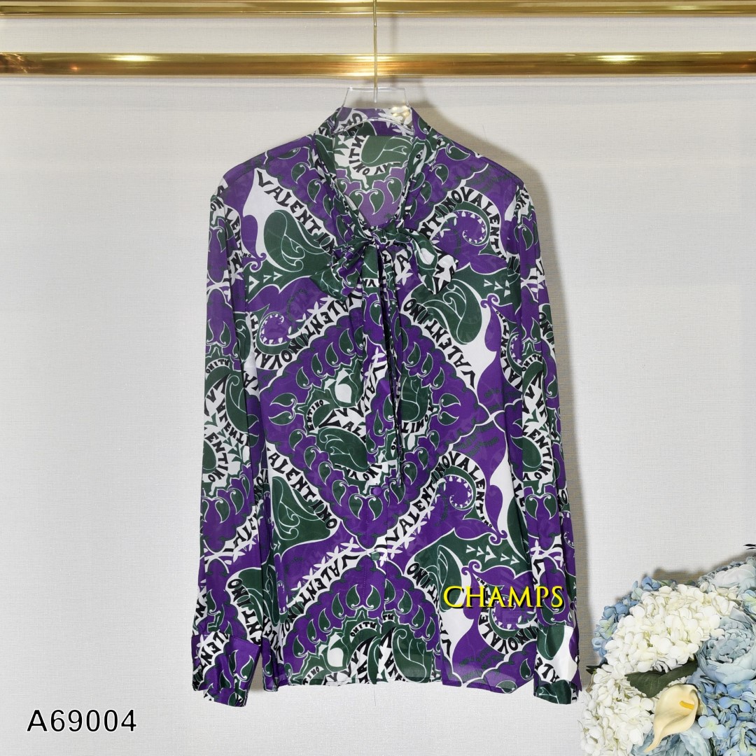 ÁO LỤA TÍM XANH VALENTINO 69004