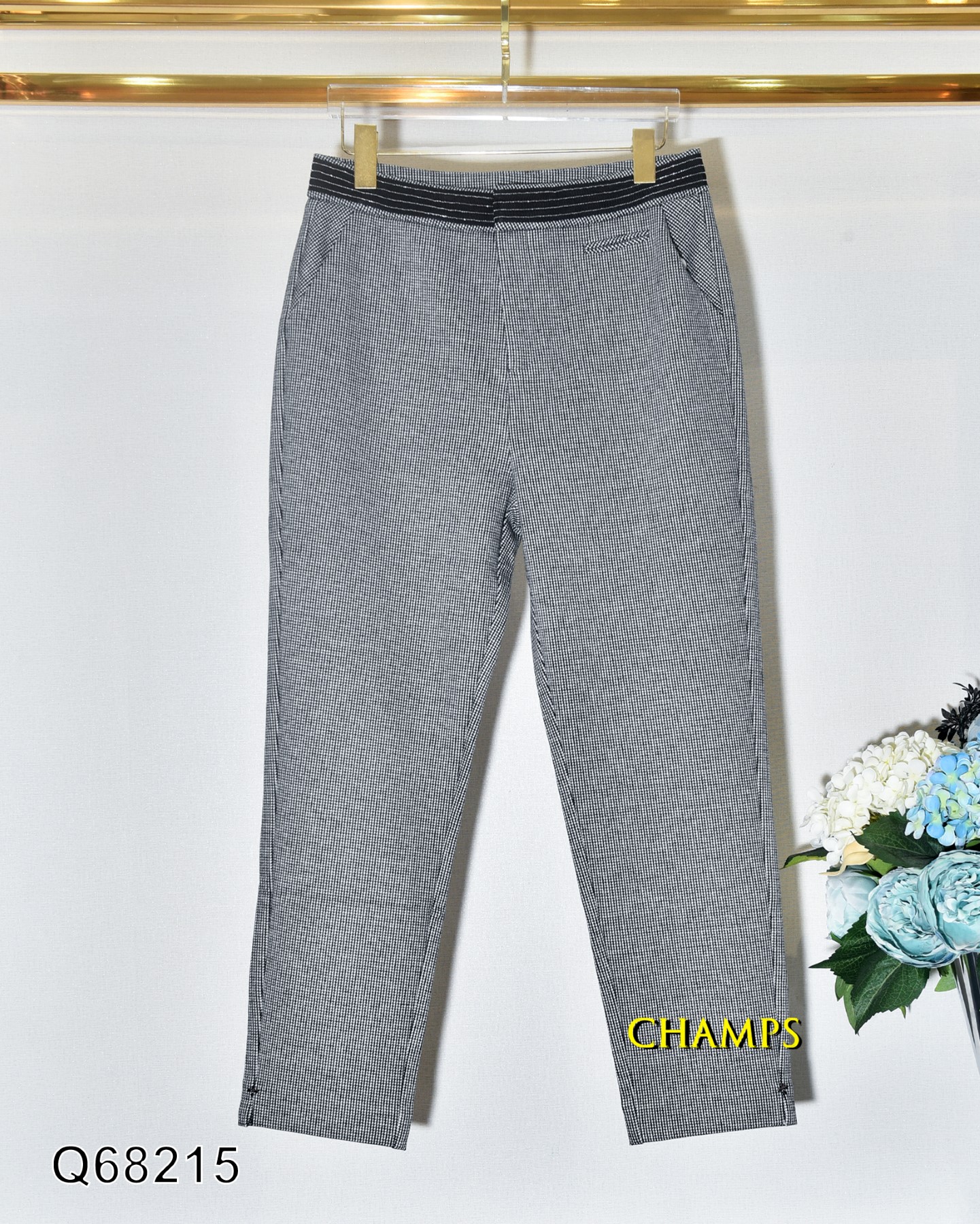QUẦN TÂY 90F DẠ KẺ Ô LƯNG HẠT NHÍ 68215