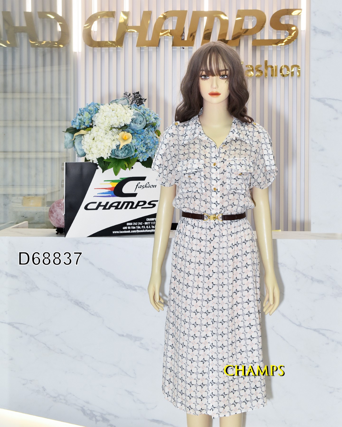 ĐẦM LỤA TRẮNG CHANEL +DN 68837