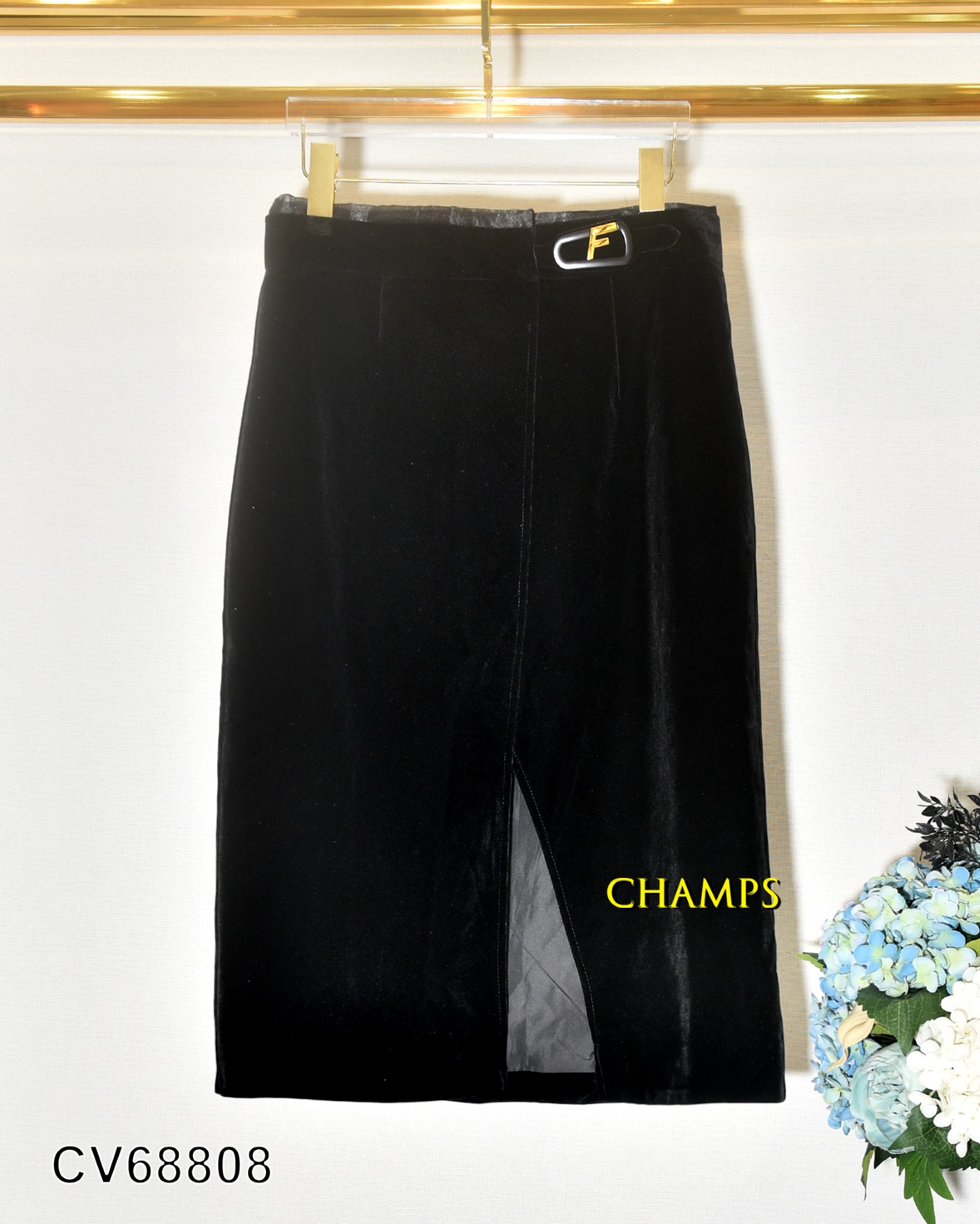 CHÂN VÁY ĐEN NHUNG F DÀI 68808