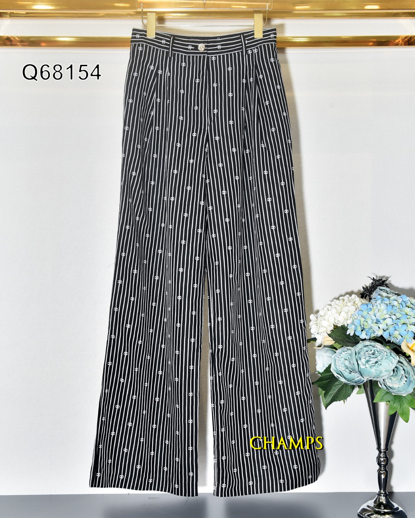 QUẦN SUÔN ĐEN KẺ CHANEL 68154
