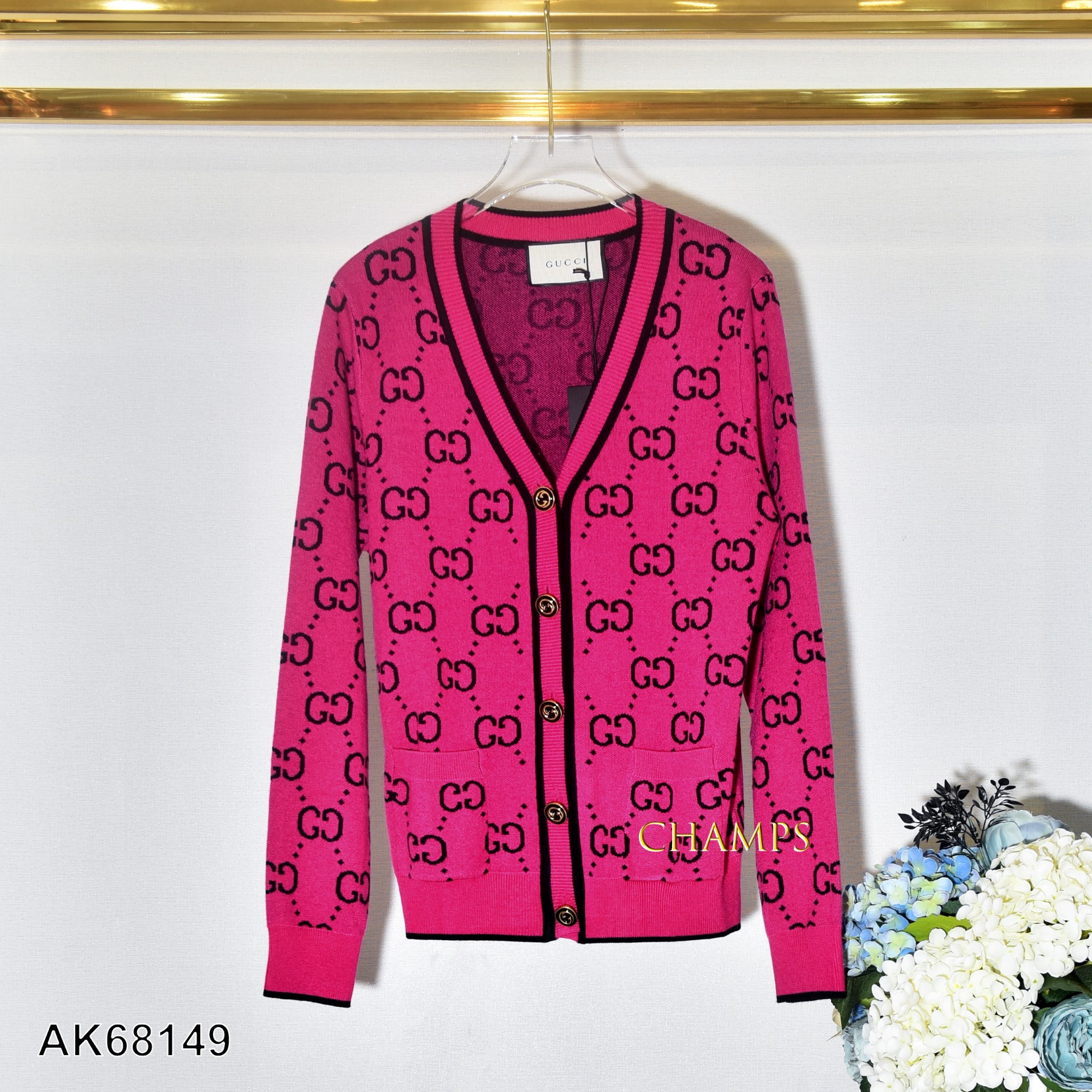 ÁO KHOÁC LEN HỒNG GUCCI 68149