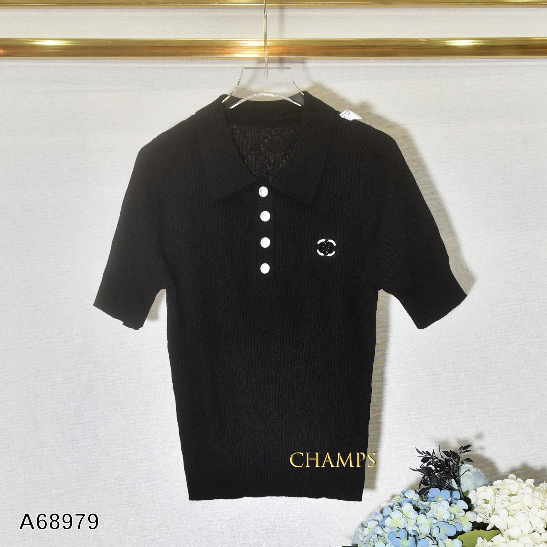 ÁO LEN ĐEN CỔ CHANEL 68979