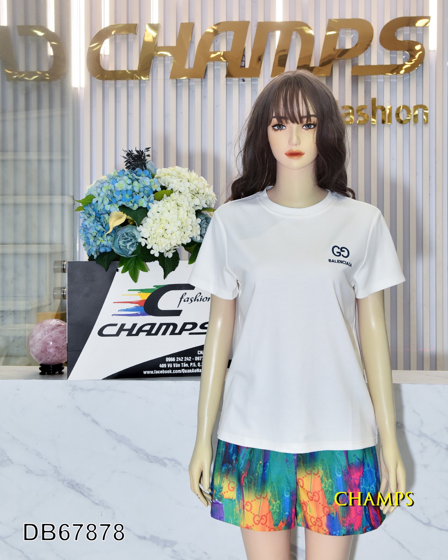 BỘ GUCCI ÁO THUN +QUẦN XANH 67878