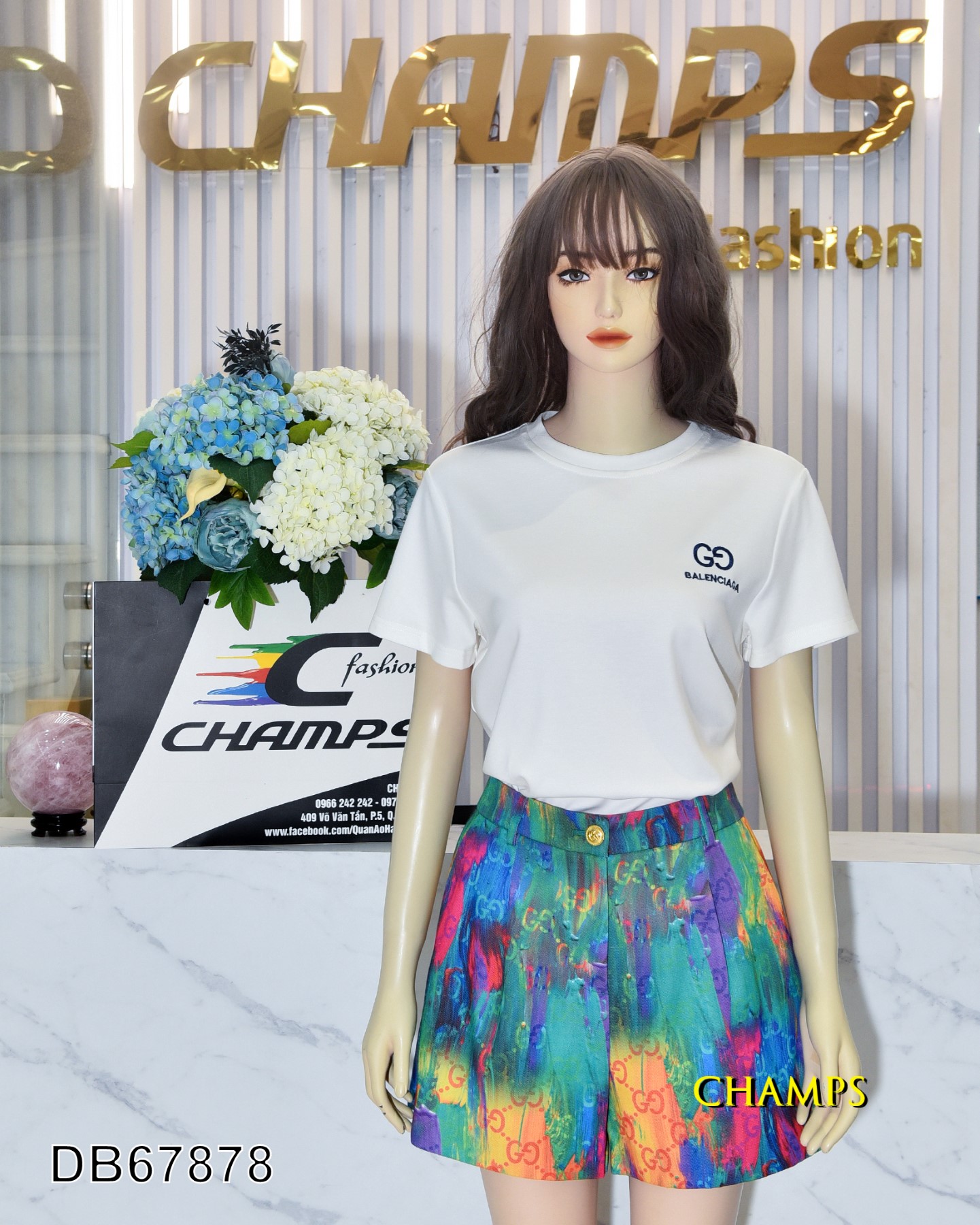 BỘ GUCCI ÁO THUN +QUẦN XANH 67878