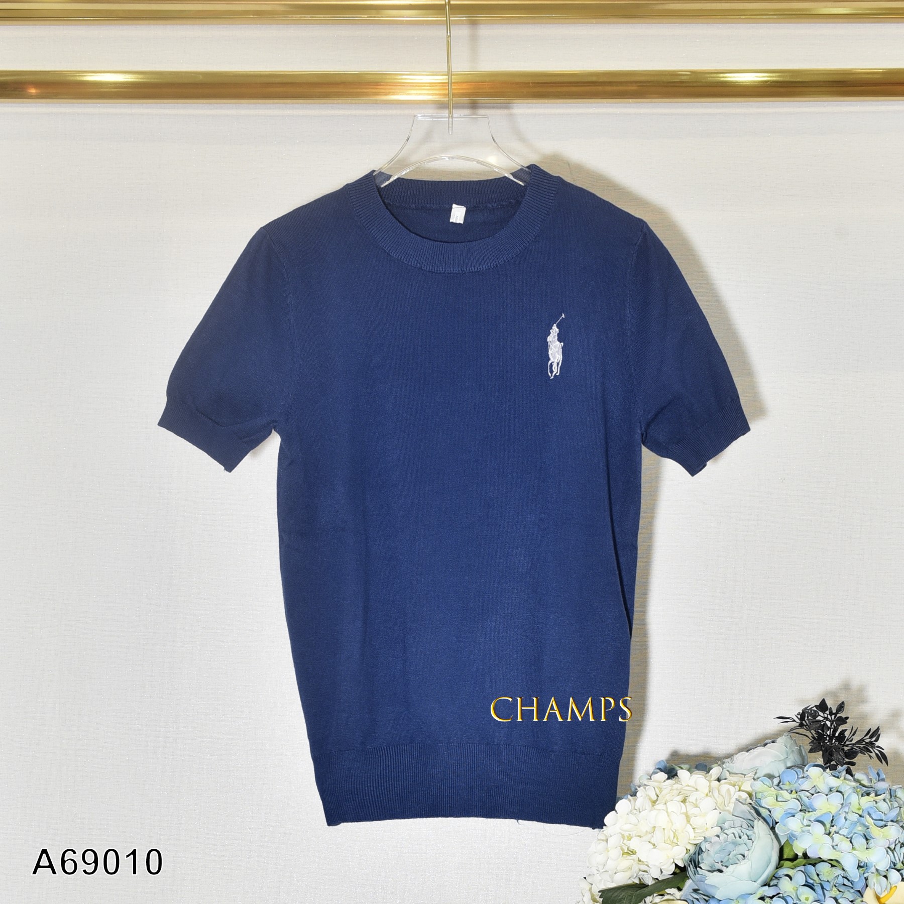 ÁO LEN XANH POLO TAY NGẮN 69010