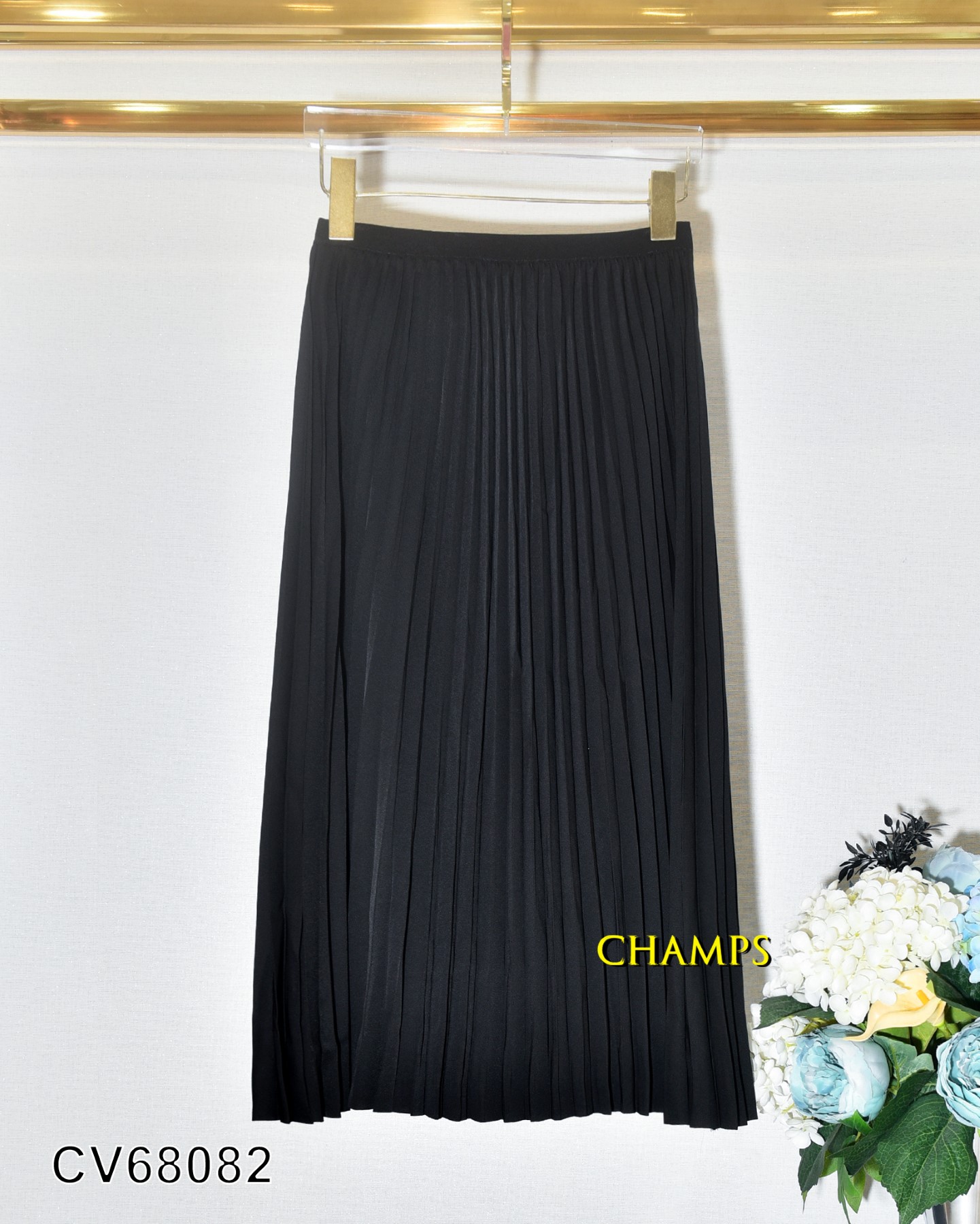 CHÂN VÁY XẾP LY ĐEN 68082