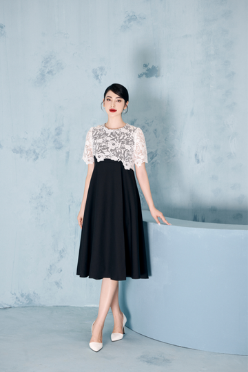 Vera Dress (Váy phối áo ren)