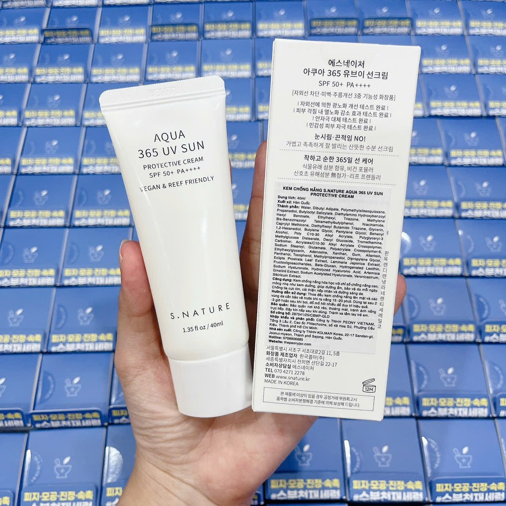 VAT - [ PEONYNK ] Kem Chống Nắng S.Nature Aqua 365 UV Sun 40ml