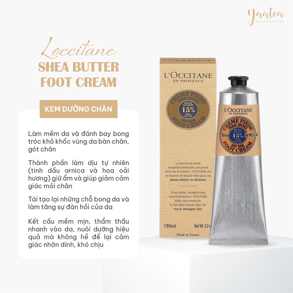 Kem Dưỡng Chân Loccitane Karite Confort Foot Cream 150ml