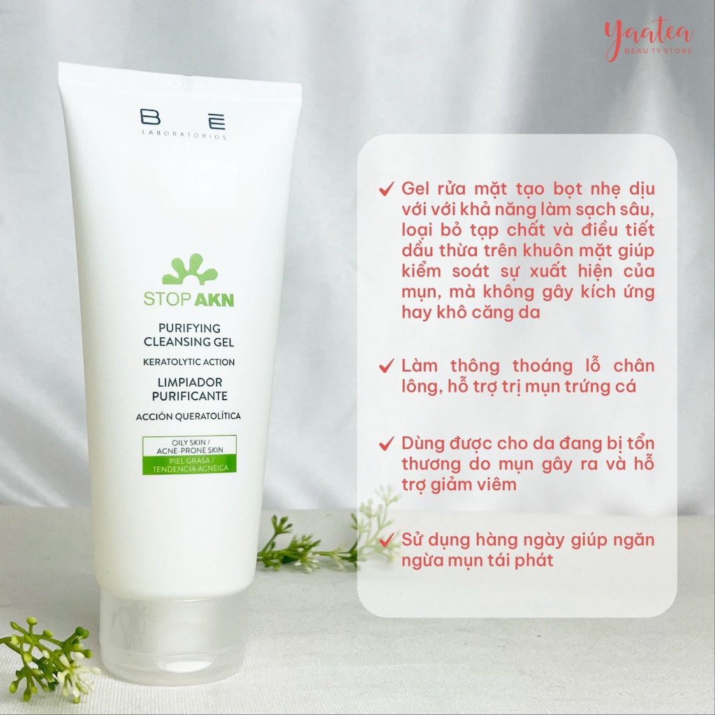 Sữa rửa mặt BABE Stop AKN Purifying Cleansing Gel 200ml