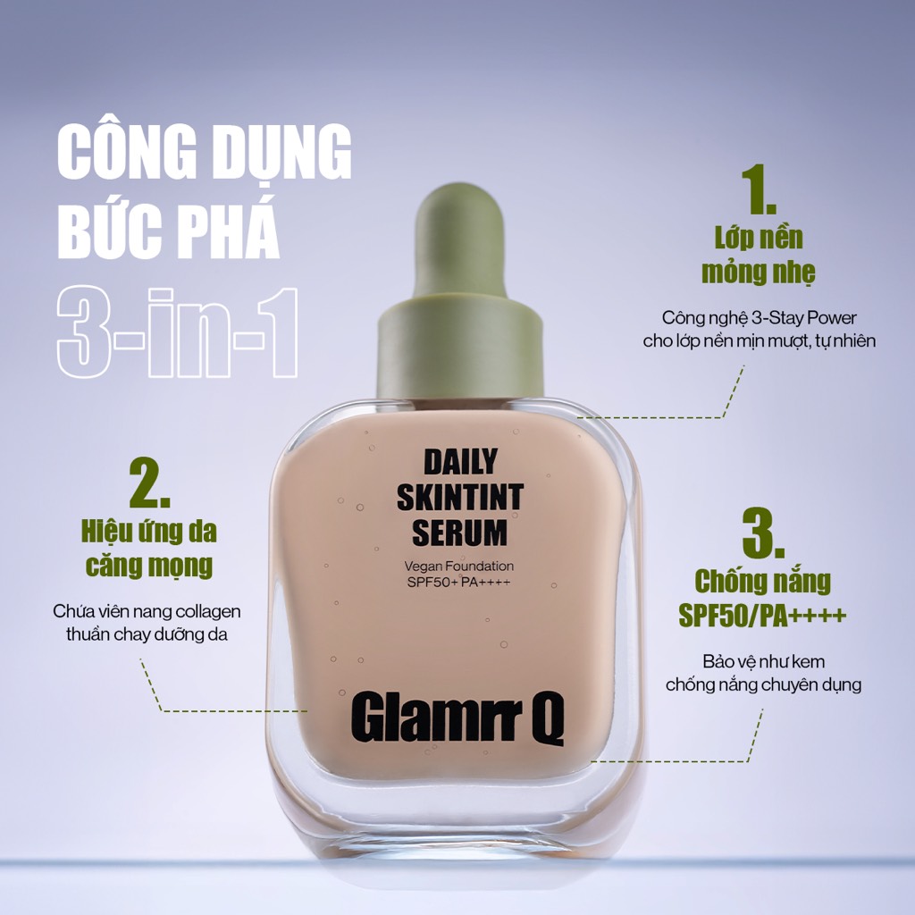 Nền Glamrr Q Daily SkinTint Serum Vegan 30ml CT