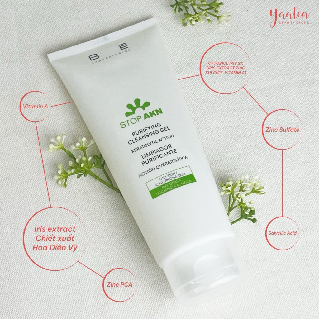 Sữa rửa mặt BABE Stop AKN Purifying Cleansing Gel 200ml