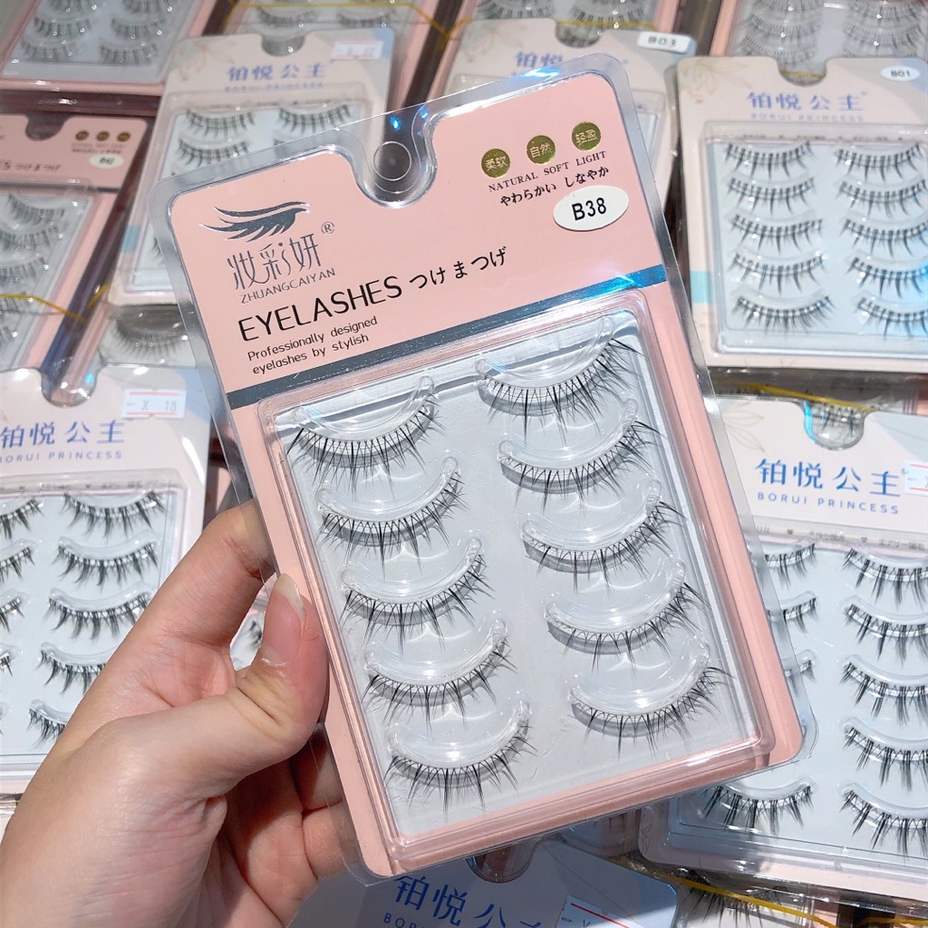 Mi giả 5 cặp Zhuangcaiyan (Hồng)