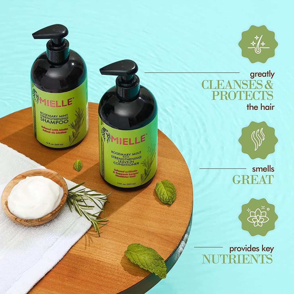 Bộ sản phẩm Kích Mọc tóc Mielle Rosemary Mint Strengthening