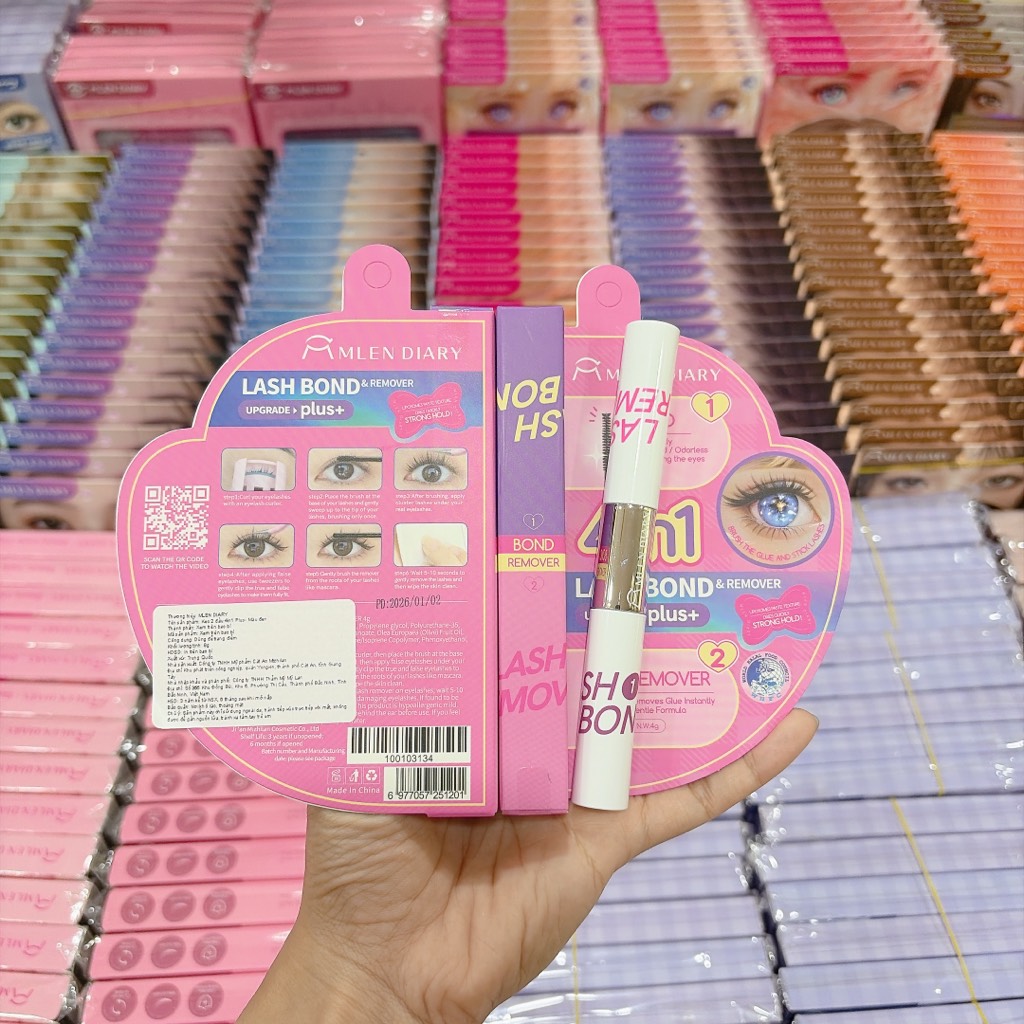 Keo + Tẩy Trang Mi MLEN DIARY 2 Đầu 4in1 Plus