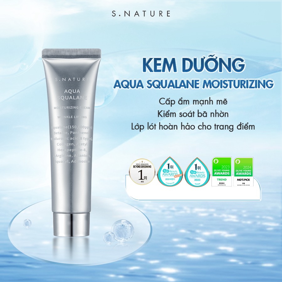 VAT - [ PEONYNK ] Kem Dưỡng S.Nature Aqua Squalane Cream