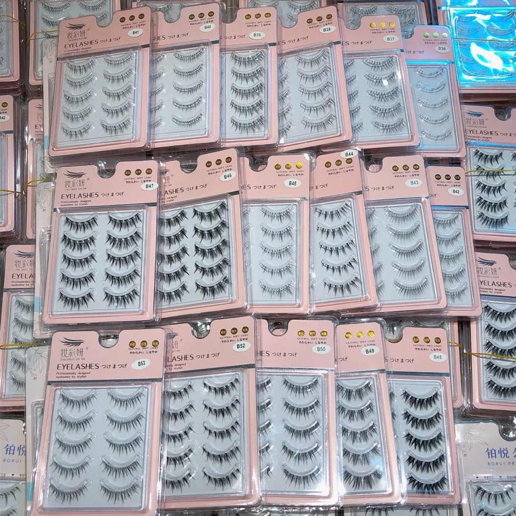Mi giả 5 cặp Zhuangcaiyan (Hồng)