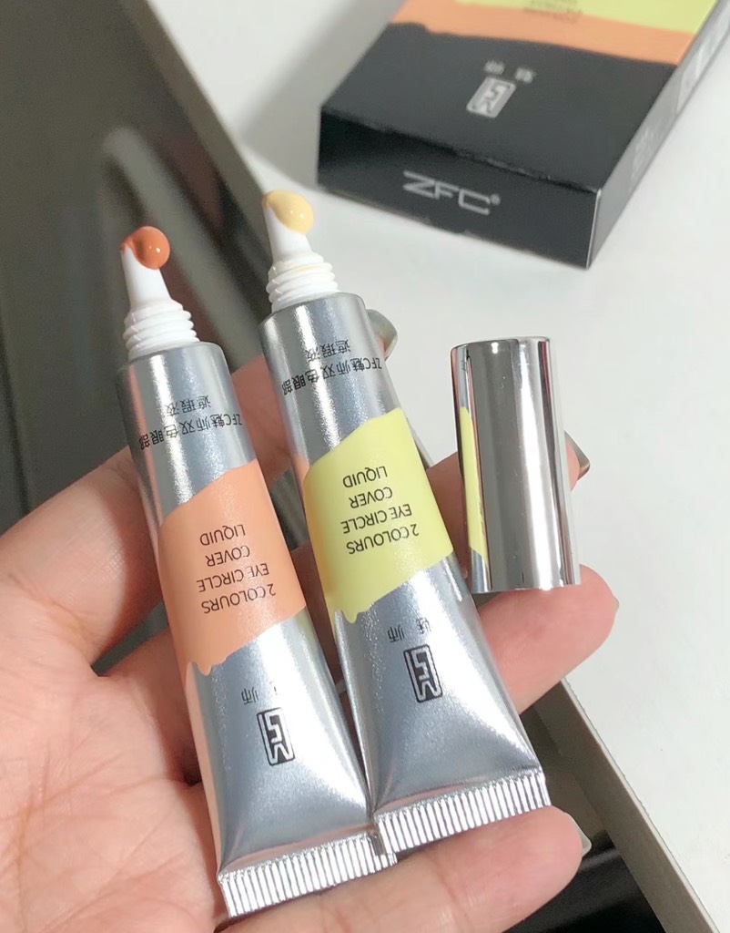 Set 2 Tuýp Che Khuyết Điểm ZFC 2 Colours Eye Circle Cover Liquid 10g