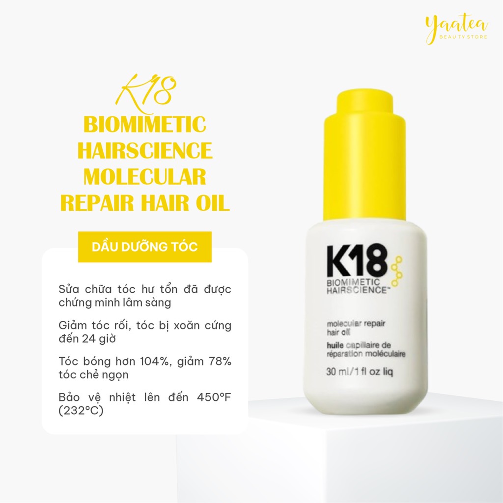 Dầu Dưỡng tóc K18 Biomimetic Hairscience 30ml