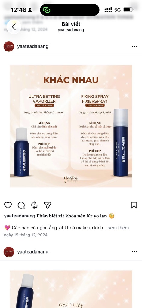 Xịt Khóa Makeup Kryolan