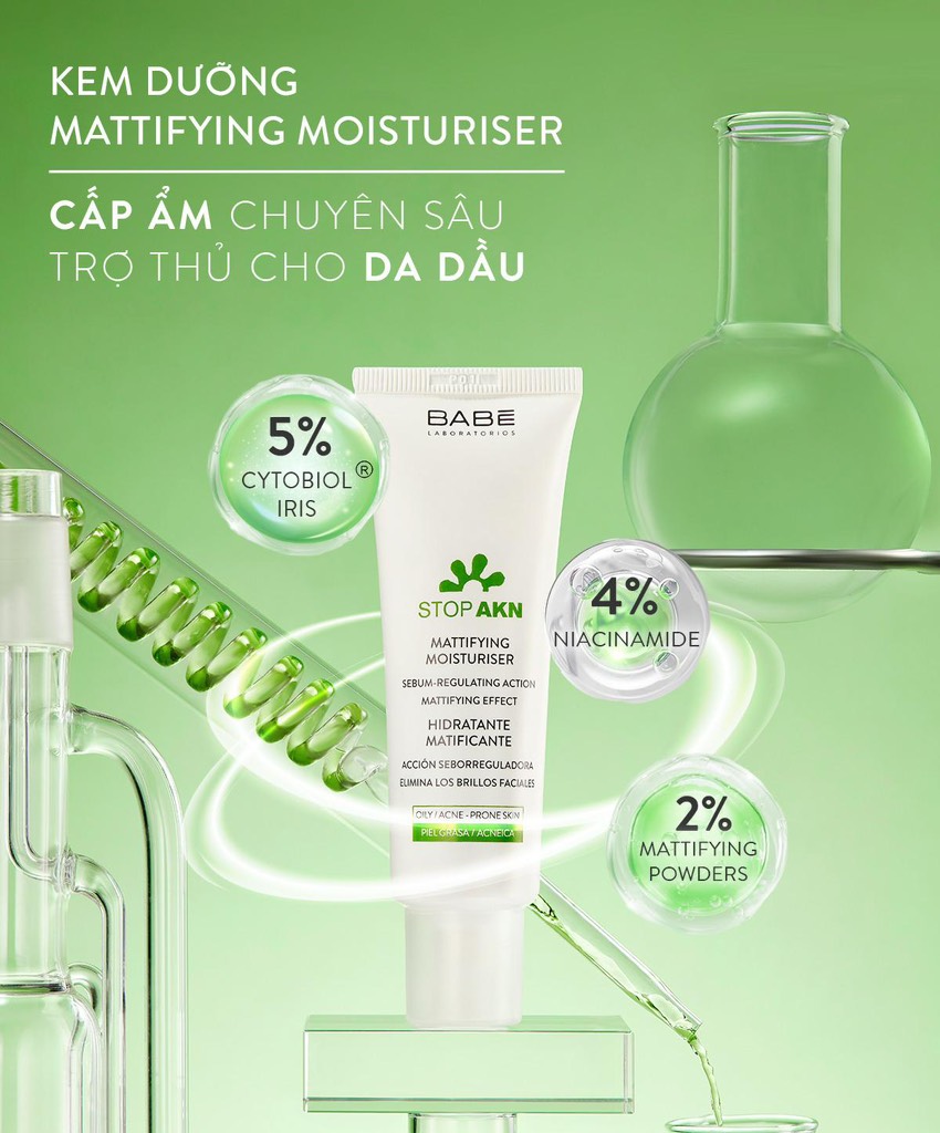 Kem Dưỡng BABE Stop AKN Mattifying Hidratante 50ml