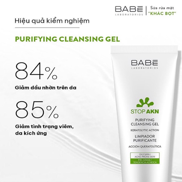 Sữa rửa mặt BABE Stop AKN Purifying Cleansing Gel 200ml