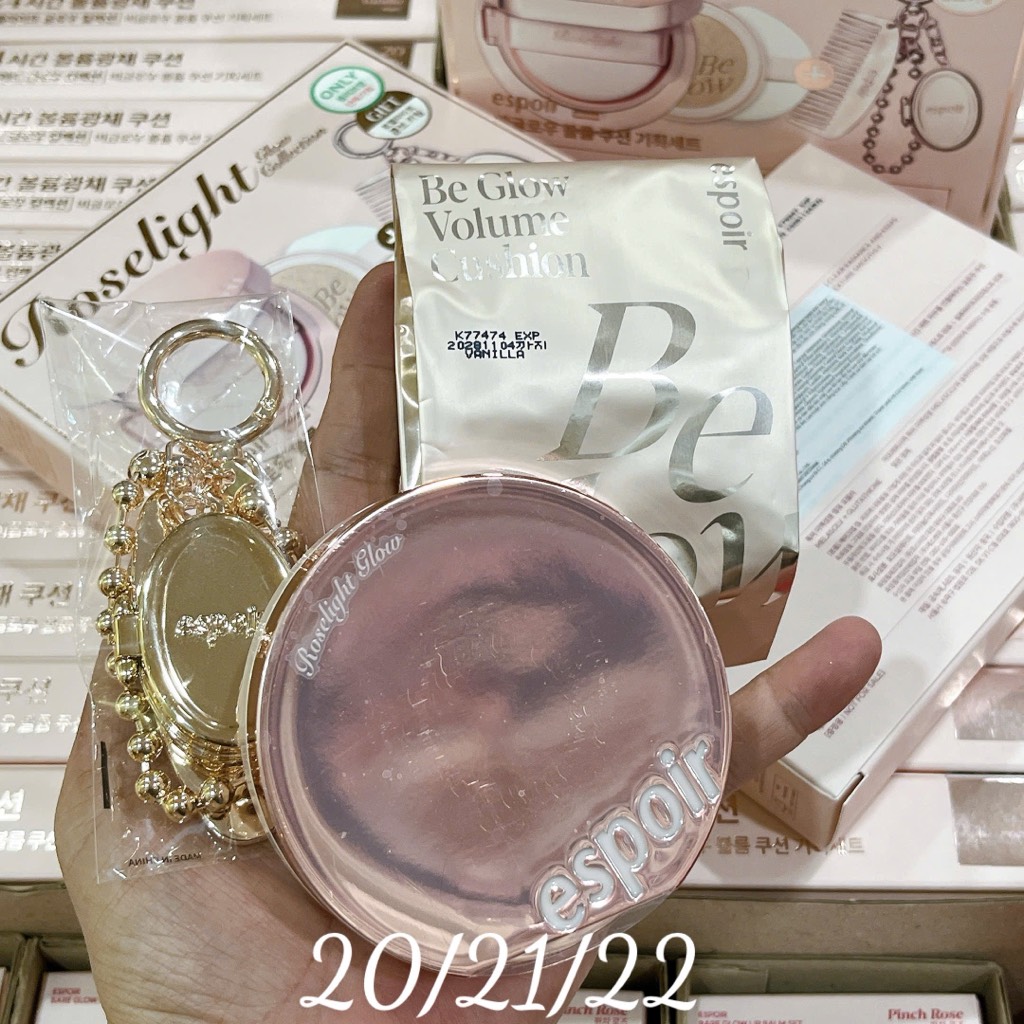 Set Cushion ESPOIR Be Glow Volume Roselight Glow Collection Kèm Lõi + Móc Khóa CT