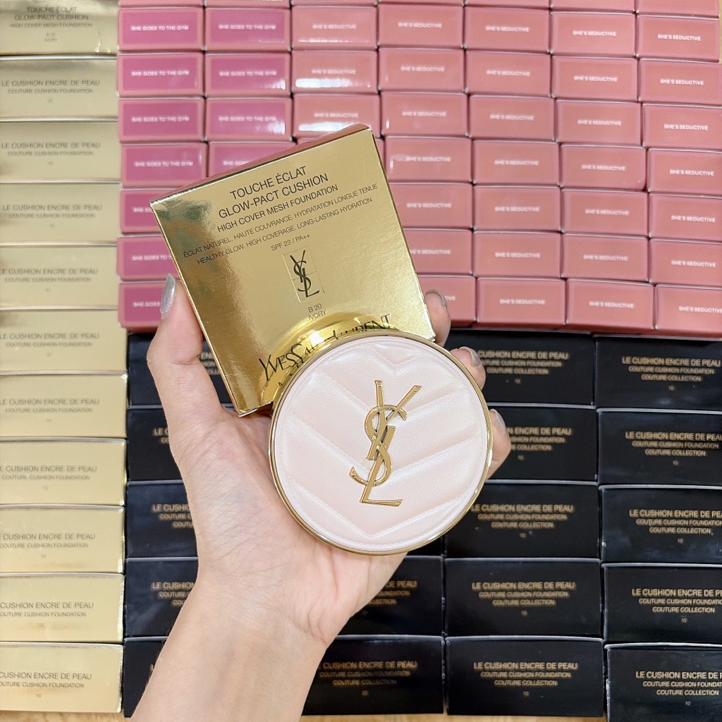 Cushion YSL Glow Pact Vỏ Da Hồng