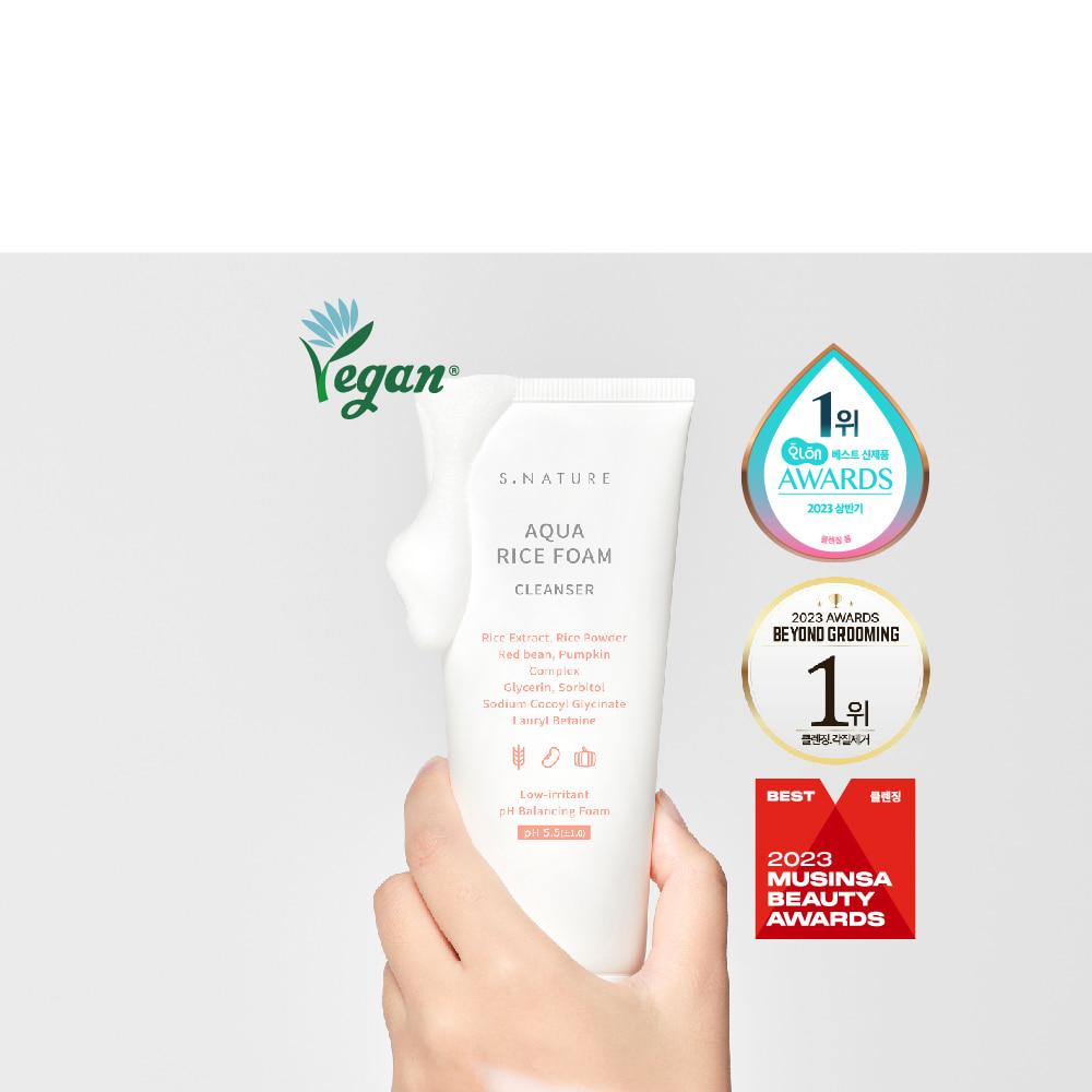 VAT - [ PEONYNK ] Sữa Rửa Mặt Sáng da S.Nature Aqua Rice Foam 80ml