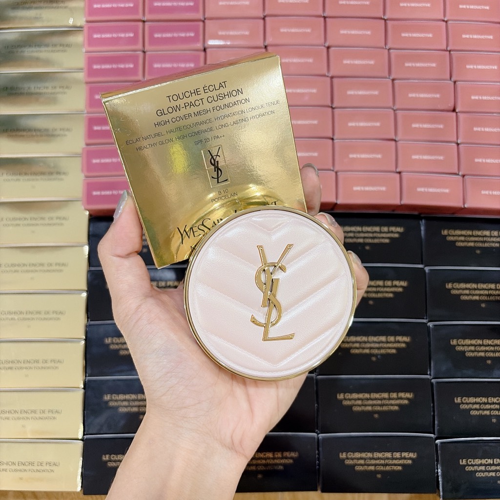 Cushion YSL Glow Pact Vỏ Da Hồng