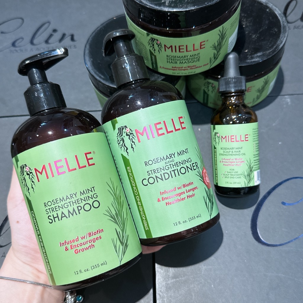 Bộ sản phẩm Kích Mọc tóc Mielle Rosemary Mint Strengthening