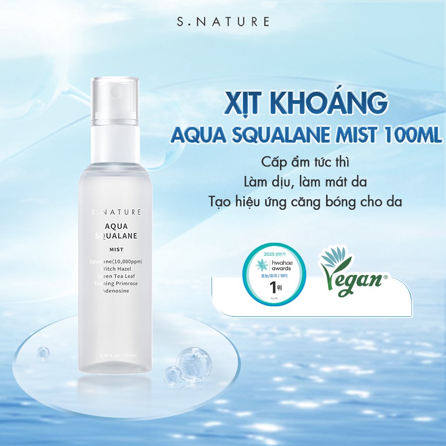 VAT - VAT - [ PEONYNK ] Xịt Khoáng S.Nature Aqua Squalane 100ml