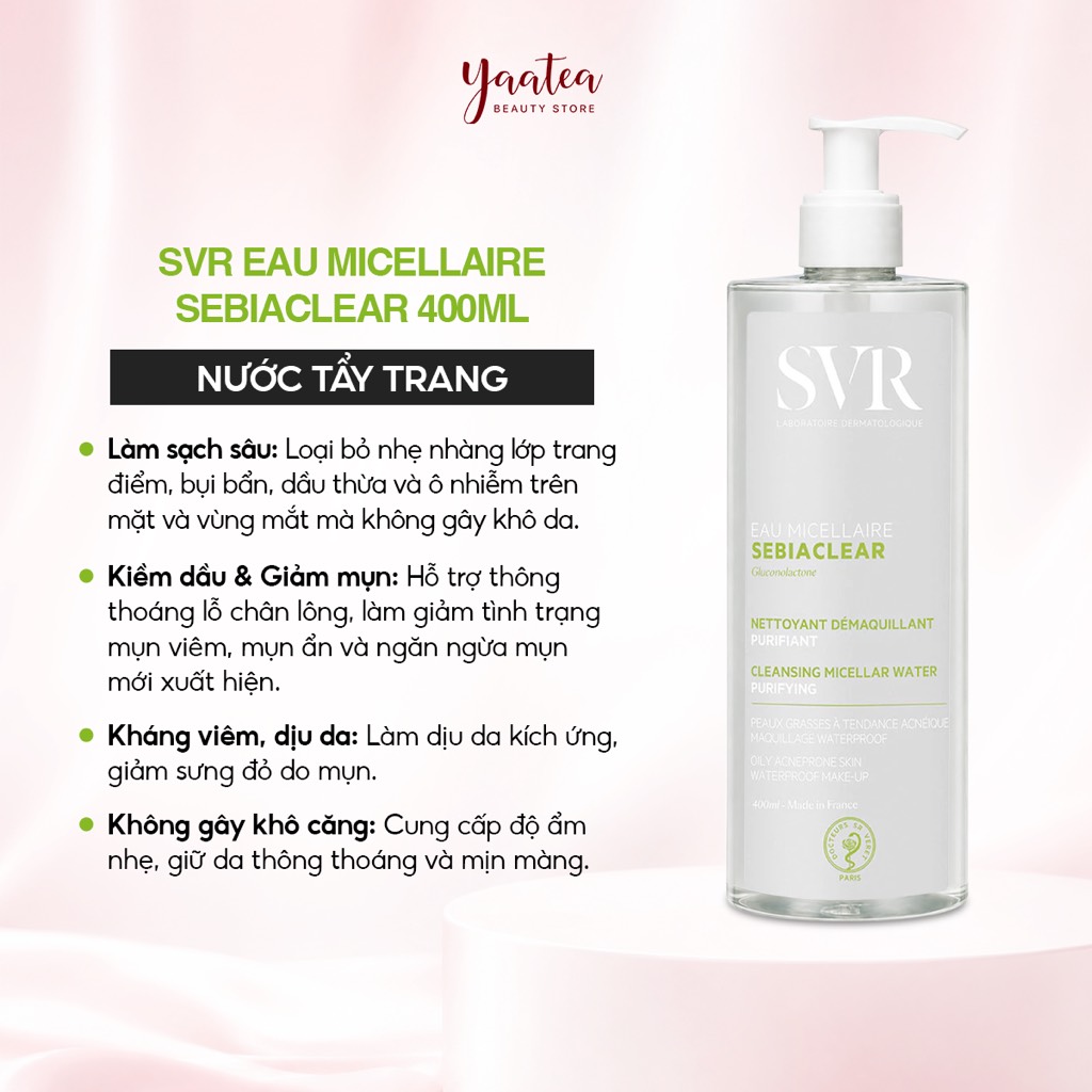 VAT - Tẩy trang SVR Micellar Sebiaclear Eau Micellaire CT