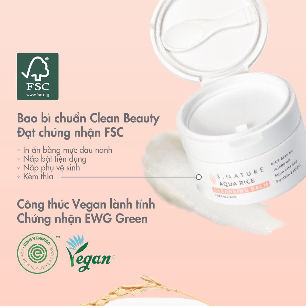 VAT - [ PEONYNK ] Sáp Tẩy Trang S.Nature Aqua Rice