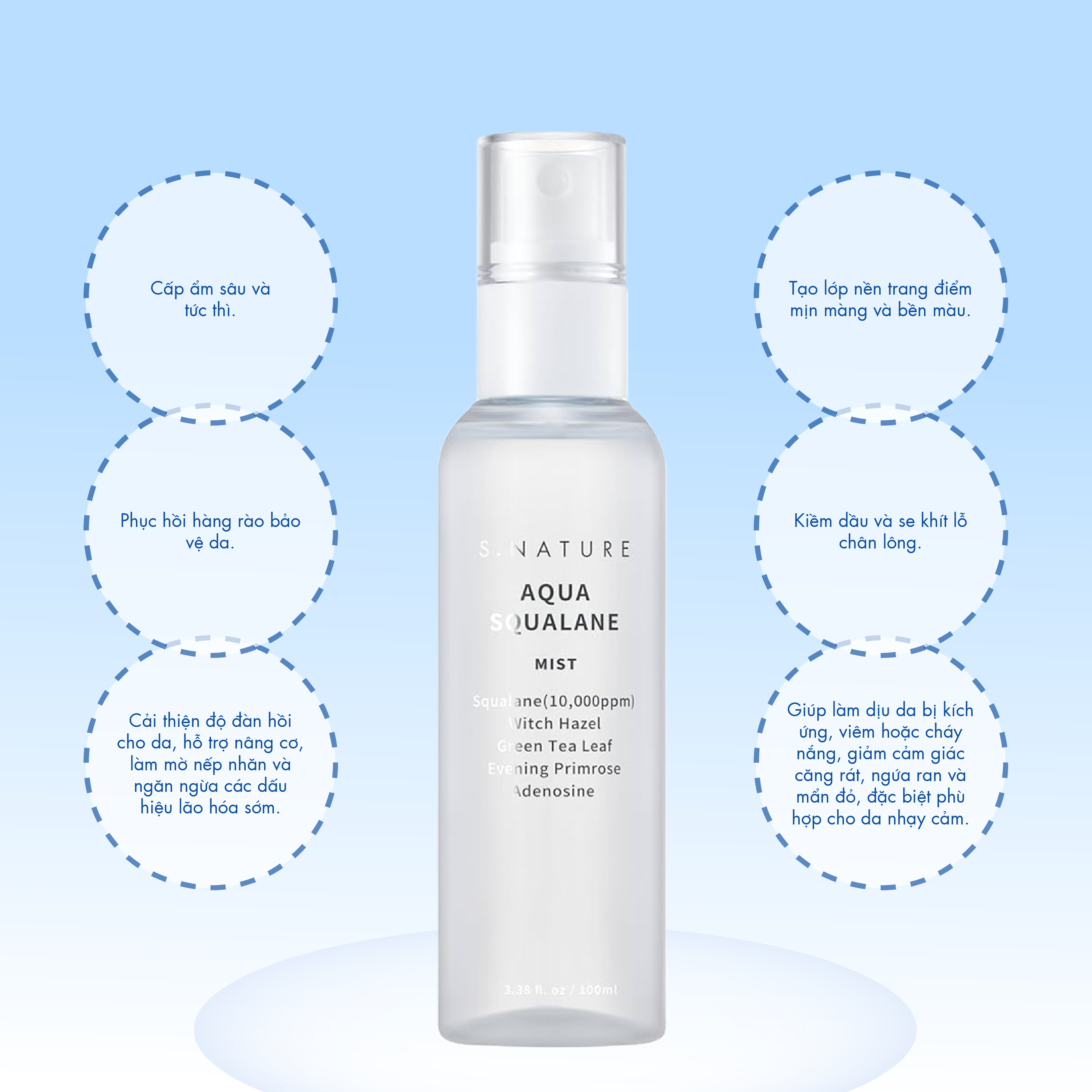 VAT - VAT - [ PEONYNK ] Xịt Khoáng S.Nature Aqua Squalane 100ml
