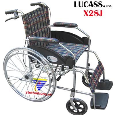 Xe lăn có phanh Lucass X28J màu xanh vàng