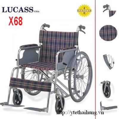 Xe lăn hợp kim nhôm có phanh Lucass X68